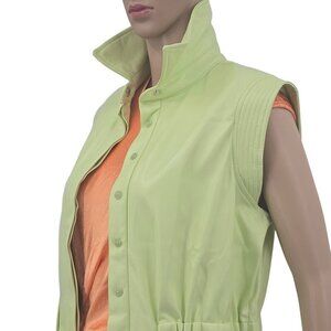 House of Harlow 1960 Lime Vegan Leather Button Dress, Women's S, NWT